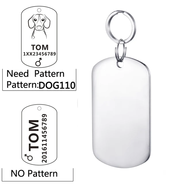 Pet id tag for tag stainless steel Bone dog id tag Free High Power Laser Engraving text on Pet Tags on two sides - FDN006na sliver 19