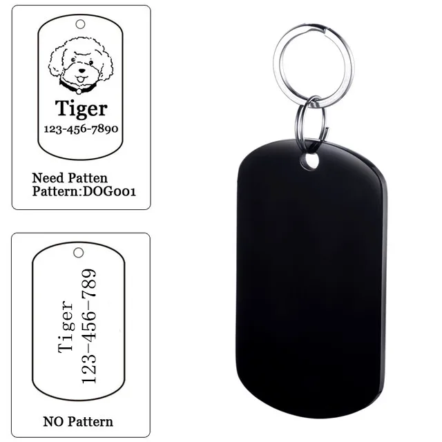 Pet id tag for tag stainless steel Bone dog id tag Free High Power Laser Engraving text on Pet Tags on two sides - FDN006na black 22