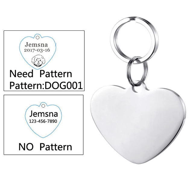 Pet id tag for tag stainless steel Bone dog id tag Free High Power Laser Engraving text on Pet Tags on two sides - XIN025NA SLIVER 9