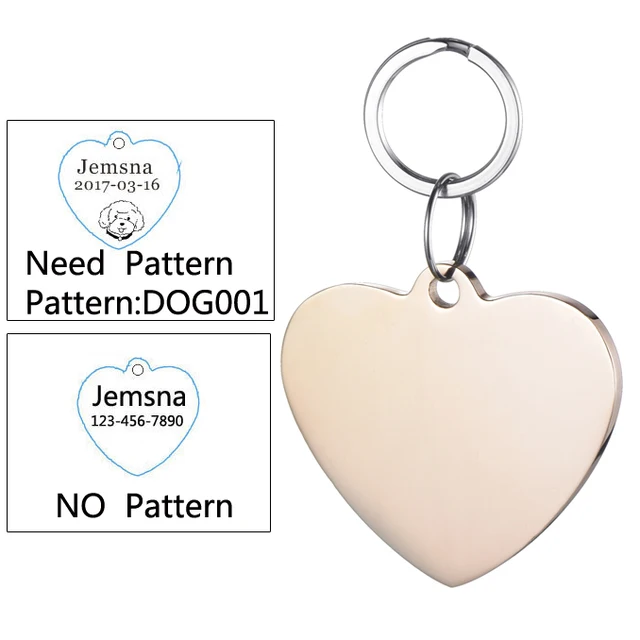 Pet id tag for tag stainless steel Bone dog id tag Free High Power Laser Engraving text on Pet Tags on two sides - xin025 rose 28