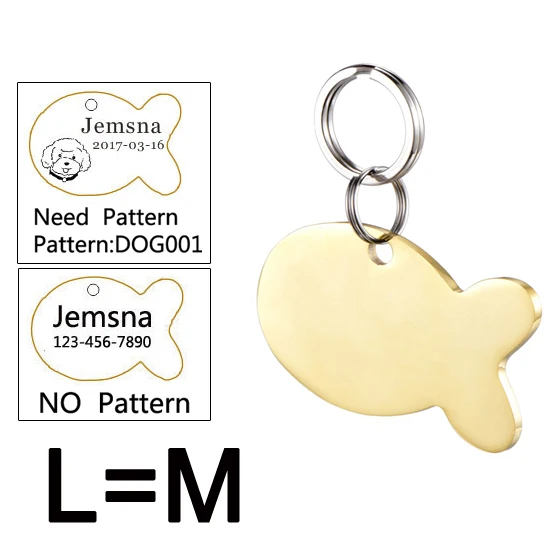 Pet id tag for tag stainless steel Bone dog id tag Free High Power Laser Engraving text on Pet Tags on two sides - YU001NA GOLD 11